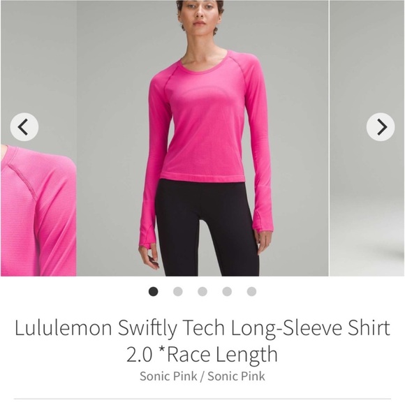 Lululemon Swiftly Tech Long Sleeve Shirt 2.0 *Race length SONIC PINK Sz 12 - Picture 1 of 9